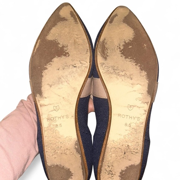 Rothy's Navy and Beige The Point Mary Jane flats size 8.5 - Picture 3 of 4